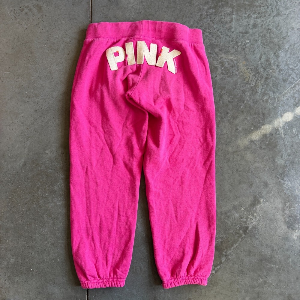 Vintage Y2K PINK Victoria's Secret Sweatpants Spellout Butt Hot Pink Women Small